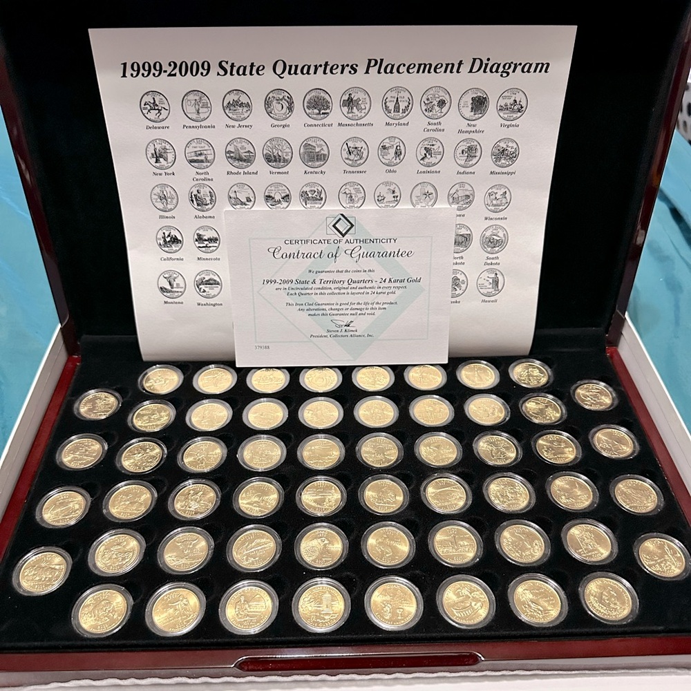 Gold plated state quarters
